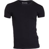 Garage 202 - Bodyfit T-shirt V-hals korte mouw zwart S 95 katoen 5 elastan