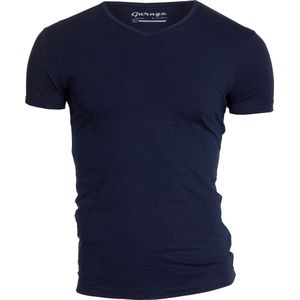 Garage 202 - Bodyfit T-shirt V-hals korte mouw navy S 95 katoen 5 elastan