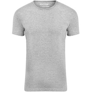 Garage 201 - Bodyfit T-shirt ronde hals korte mouw grijs melange S 80 katoen viscose 5 elastan