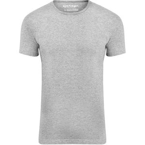 Garage 201 - Bodyfit T-shirt ronde hals korte mouw grijs melange S 80 katoen viscose 5 elastan