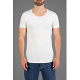 Garage 205 - Bodyfit T-shirt diepe ronde hals korte mouw wit S 95 katoen 5 elastan