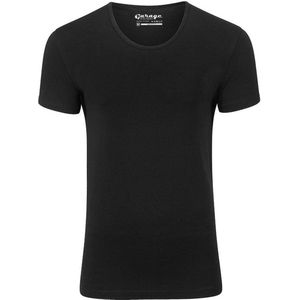 Garage 205 - Bodyfit T-shirt diepe ronde hals korte mouw zwart S 95 katoen 5 elastan