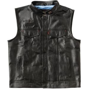 WCC West Coast Choppers - Weste - Zwart - Collab 131/2 Leather Cfl Riding Vest