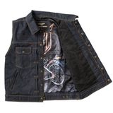 Westkust Choppers - Denim Vest - Blauw - 100% Leer - 100% Polyester Voering