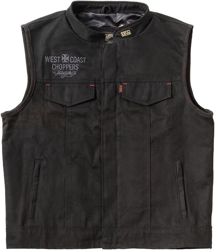 West Coast Choppers - 13 1/2 Vest - Zwart - Canvas