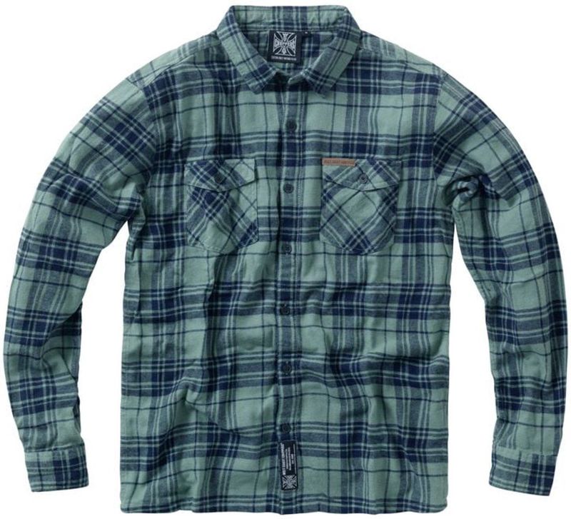 West Coast Choppers - WCC Rigid Flannel - Heren Longsleeve - Groen/Navy
