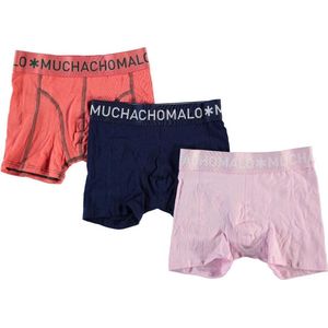 Muchachomalo - Boy's Boxershort 217 - 3-Pack - Roze Donkerblauw Coral - Katoen