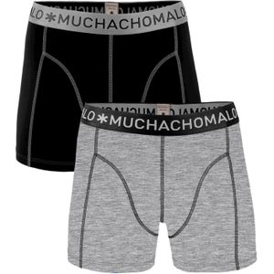 Muchachomalo - Solid - Boxershort - Black/Grey - 2-Delig