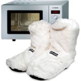 Magnetron Sloffen Wit - Hot Bootz Laarzen - Comfortabel & Warm - Lavendelgeur - 2 Minuten Opwarmtijd - Ideaal Cadeau voor Koude Dagen