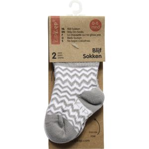 KipKep Babysokjes Grijs: Blijf-Sokjes - Maat 6-12 mnd - Grijs - 2 paar