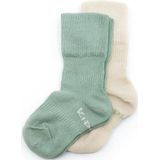 KipKep Blijf-sokken 0-12 Maanden - set van 2 Grijs/Wit