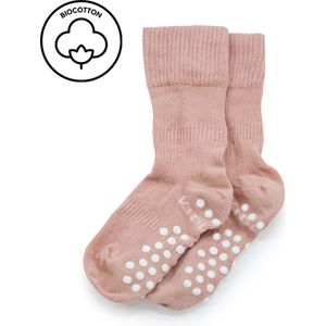 KipKep - Blijf-Sokjes - Antislip - Mauve - Bio-Katoen
