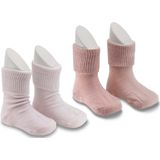KipKep Blijf-sokjes - babysokjes - Mauve - Maat 0-6 maanden - 2-pack - zakken niet af