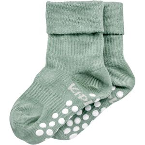 kipkep Blijf baby sokken antislip 12-18 mnd pale green 1paar