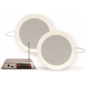 AquaSound Bluetooth Music Center 35W met Twist speakerset 135 mm 2 stuks, wit