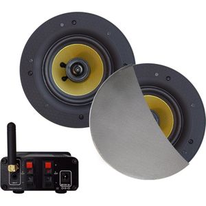 Aquasound Bluetooth Audio bluetooth audiosysteem - (50 watt / bt4.0 / auto-aux) - met samba speakerset (mat chroom) - 230v/12v BMN50EASY-SC