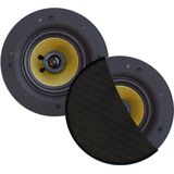 Speakerset aquasound zumba , 100w (0,75" tweeter), mat zwart, rond 226 mm, diepte 81 mm, randloos, ipx4