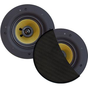 Speakerset aquasound zumba , 100w (0,75" tweeter), mat zwart, rond 226 mm, diepte 81 mm, randloos, ipx4