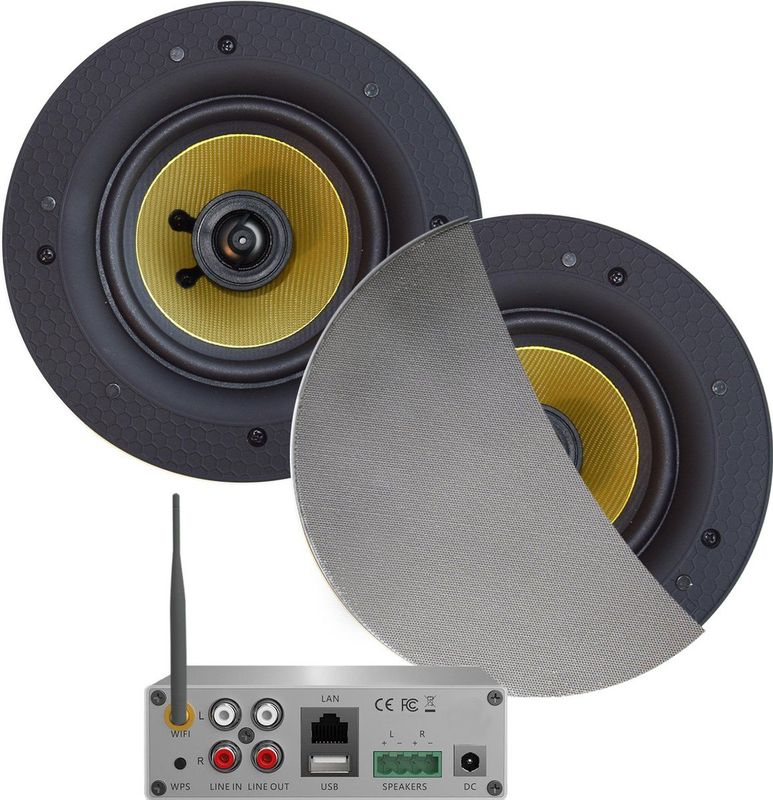 Aquasound - WiFi Audio - Wifi-Audiosysteem - Chroom - 70 Watt - Incl Zumba Speakers