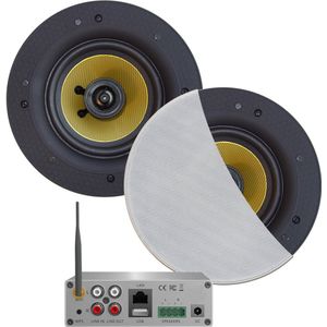 Wifi-audiosysteem aquasound airplay + dlna 70 watt incl zumba speakers wit