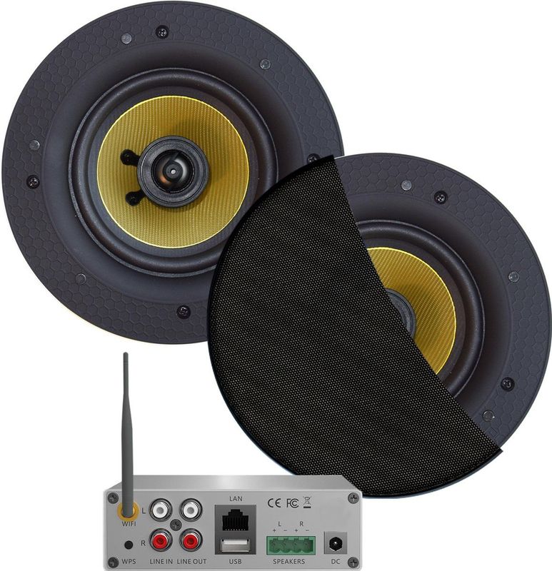 Aquasound - WiFi Audio - wifi-audiosysteem - Zwart - 70 Watt - Incl. Zumba Speakers