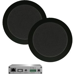 Wifi-Audio versterker Aquasound DLNA + Airplay 30 Watt Incl Twist Speakers Mat Zwart Aquasound