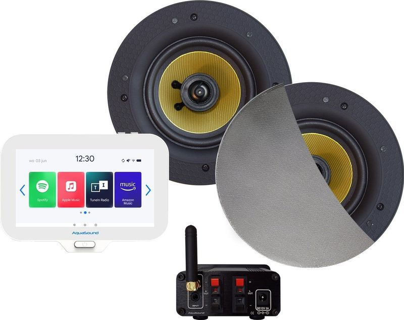 Aquasound - N-Joy Connect - Badkamerradio - IPX7 - Bluetooth - Wifi-Audio Versterker 70 Watt