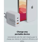 Xtorm - 100 W GaN2 Ultra Heimladegerät 2xUSB-C/USB-A Weiß