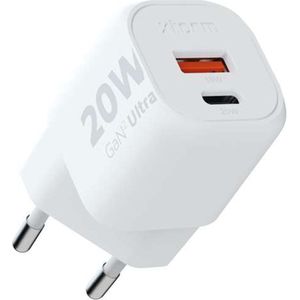 Xtorm Ultra Snellader USB-C en USB-A 20W - Wit
