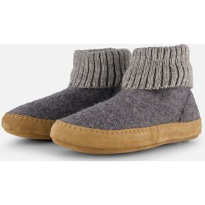 Bergstein - Cozy Lux - Pantoffel - Grey - Scheerwol - Leren Buitenzool