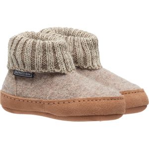 Bergstein - Cozy Lux - Pantoffel - Beige - Scheerwol - Leren Buitenzool