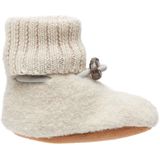 Bergstein - Cozy Baby Slofjes - Off-White - Scheerwol - Leer