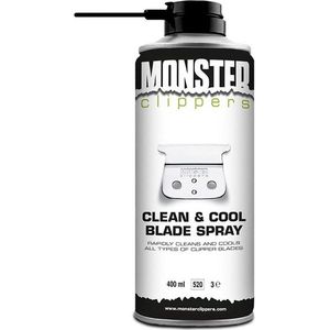 Monster Clippers Clean & Cool Blade Spray 400ml - Voor Tondeuse en Trimmer Onderhoud