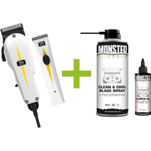 WAHL Super Taper Tondeuse Combipack + Super Trimmer + Monster Clippers Clean & Cool Blade Spray + Monster Clippers Oil voor Tondeuses en Trimmers