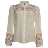 Poools - 413166 - Blouse - Chalk - Katoen