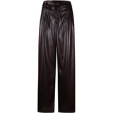 Poools - Broek 533138-P493 - Damesbroek - Donker - Luxe Glanzend Materiaal