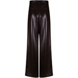 Poools - Broek 533138-P493 - Damesbroek - Donker - Luxe Glanzend Materiaal