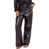 Poools - Broek 533138-P493 - Damesbroek - Donker - Luxe Glanzend Materiaal