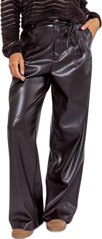 Poools - Broek 533138-P493 - Damesbroek - Donker - Luxe Glanzend Materiaal