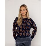 Poools - Gebreide Trui - Marine - Panterprint