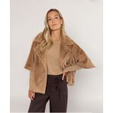 Poools - Faux Fur Jas - Camel