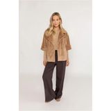 Poools - Faux Fur Jas - Camel