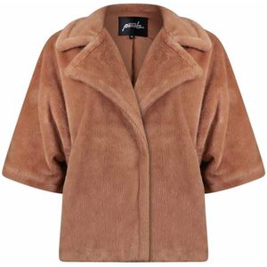 Poools - Faux Fur Jas - Camel
