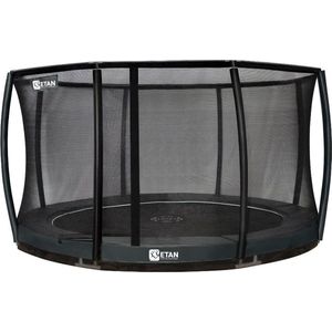 Trampoline Etan Inground Premium Gold Combi Deluxe set - Ø366 cm - inc. Deluxe Veiligheidsnet - Grijs - Rond