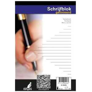 Kangaro - K-5505 - Schrijfblok - A5 - Gelinieerd - 100 vel - 60gr