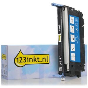 123inkt huismerk vervangt HP 501A (Q6470A) toner zwart