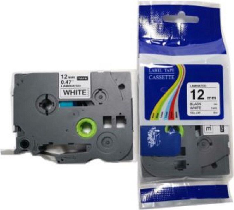 Brother TZe231 tape zwart op wit 12 mm (Eigen Lijn)