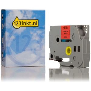 123inkt huismerk vervangt Brother TZe-431 tape zwart op rood 12 mm