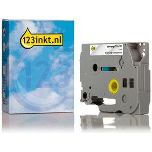 123inkt huismerk vervangt Brother TZe-121 tape zwart op transparant 9 mm