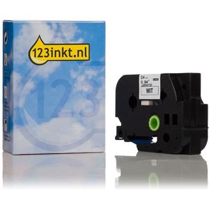 123inkt huismerk vervangt Brother TZe-253 tape blauw op wit 24 mm
